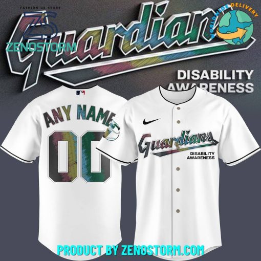 Cleveland Guardians Disability Awareness Customized Baseball Jersey