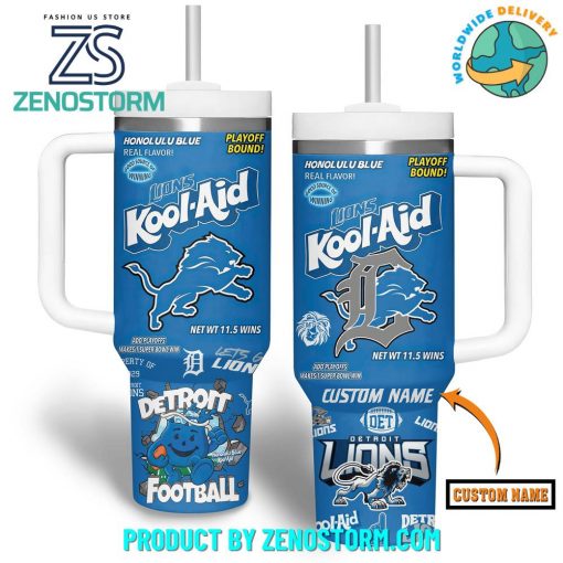 Detroit Lions Kool-Aid Custom Name Stanley Tumbler