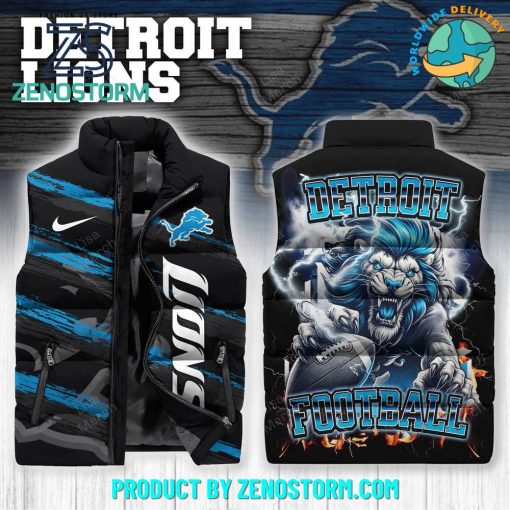 Detroit Lions NFL 2024 Sleeveless Puffer Down Vest