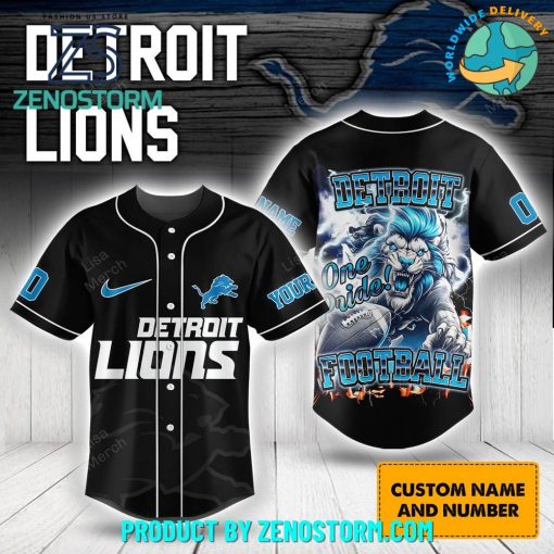 Detroit Lions NFL Football Persoanlized Baseball Jersey