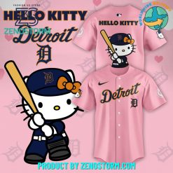 Detroit Tigers x Hello Kitty Pink Baseball Jersey