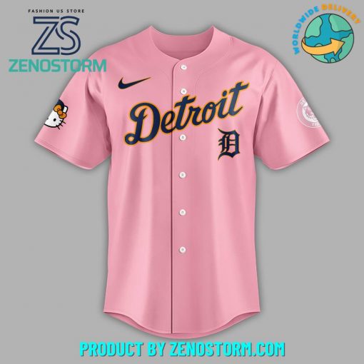 Detroit Tigers x Hello Kitty Pink Baseball Jersey