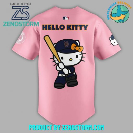 Detroit Tigers x Hello Kitty Pink Baseball Jersey