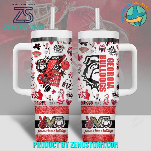 Georgia Bulldogs NCAA Peace Love Stanley Tumbler