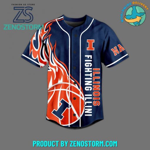 Illinois Fighting Illini NCAA Football Customized Baseball Jersey