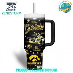 Iowa Hawkeyes Lets Go Hawks Customized Stanley Tumbler Black