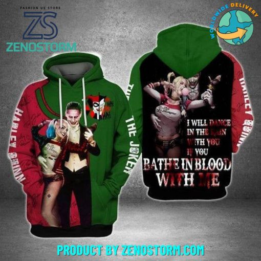 Joker And Harley Quinn Bathe In Blood With Me Hoodie