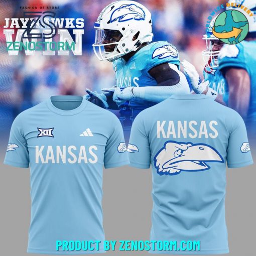 Kansas Jayhawks NCAA Football Shirt – Sky Blue