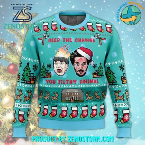 Keep The Change Home Alone Christmas Ugly Sweater