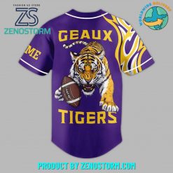 LSU Tigers Football Custom Name Baseball Jersey