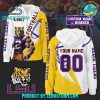 LSU Tigers Football Purple White Personalized Zip Hoodie