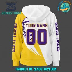 LSU Tigers Football Yellow White Personalized Zip Hoodie