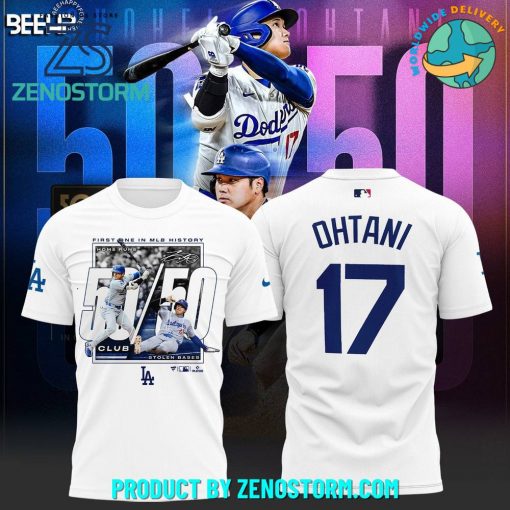 MLB Los Angeles Dodgers Shohei Ohtani 50/50 Shirt – White