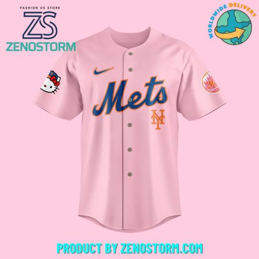 MLB New York Mets x Hello Kitty Pink Baseball Jersey