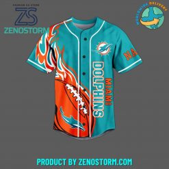 Miami Dolphins Football Custom Name Baseball Jersey