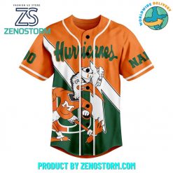 Miami Hurricanes Football Custom Name Baseball Jersey