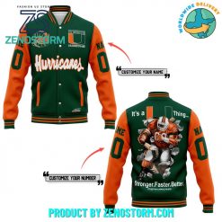 Miami Hurricanes Football Customized Baseball Jacket