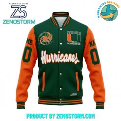 Miami Hurricanes Football Customized Baseball Jacket