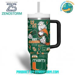 Miami Hurricanes NCAA Football Custom Name Stanley Tumbler