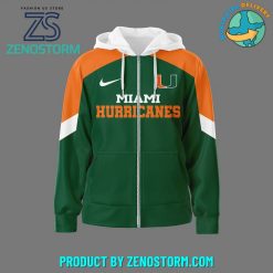 Miami Hurricanes NCAA Football Zip Hoodie Green