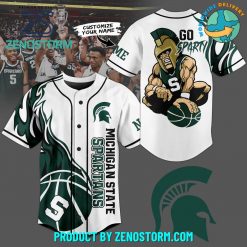 Michigan State Spartans Football Custom Name Baseball Jersey