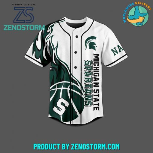 Michigan State Spartans Football Custom Name Baseball Jersey