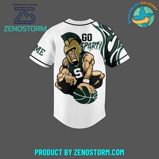 Michigan State Spartans Football Custom Name Baseball Jersey