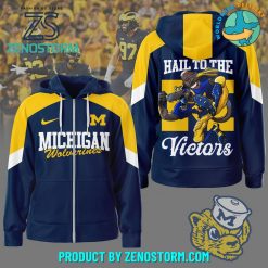 Michigan Wolverine Hail To The Victors Zip Hoodie Blue