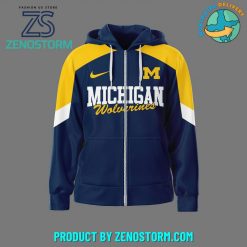 Michigan Wolverine Hail To The Victors Zip Hoodie Blue