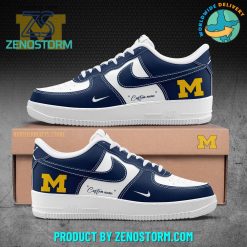 Michigan Wolverines Football Customized Air Force 1 Blue