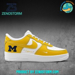 Michigan Wolverines Football Customized Air Force 1 Yellow