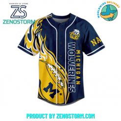 Michigan Wolverines NCAA Football Customized Baseball Jersey