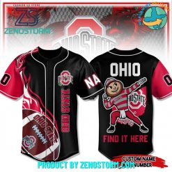 Ohio State Buckeyes Find It Here Custom Name Baseball Jersey