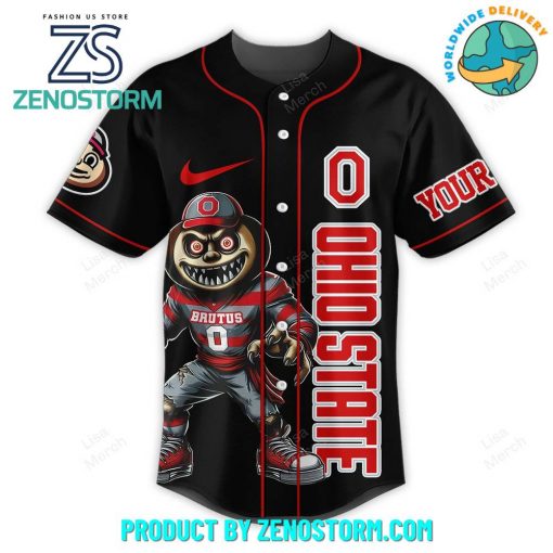 Ohio State Buckeyes Happy Halloween Personalized Baseball Jersey