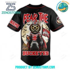 Ohio State Buckeyes Happy Halloween Personalized Baseball Jersey