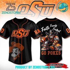 Oklahoma State Cowboys Football Customized Baseball Jersey