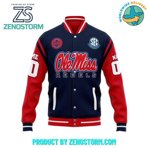 Ole Miss Rebels Football Customized Baseball Jacket