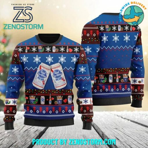 Pabst Blue Ribbon 2024 Christmas Ugly Sweater