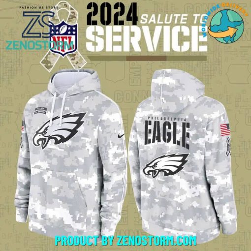 Philadelphia Eagles Arctic Camo 2024 Salute to Service Hoodie