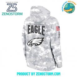 Philadelphia Eagles Arctic Camo 2024 Salute to Service Hoodie