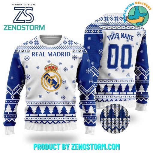 Real Madrid Custom Name Ugly Chistmas Sweater