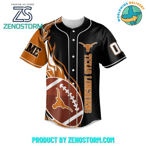 Texas Longhorns Football Custom Name Baseball Jersey