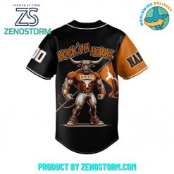 Texas Longhorns Football Custom Name Baseball Jersey