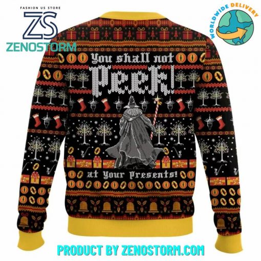 The Lord Of the Rings You Shall Not Peek Ugly Sweater