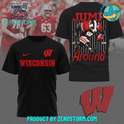 Wisconsin Badgers Football Jump Around Shirt – Black