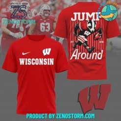 Wisconsin Badgers Football Jump Around Shirt Red