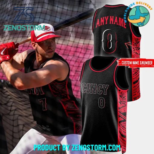 2024 Cincinnati Reds Custom Name Basketball Jersey