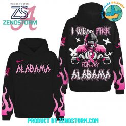 Alabama Crimson Tide I Wear Pink Hoodie Black