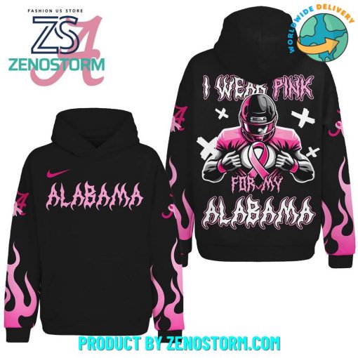 Alabama Crimson Tide I Wear Pink Hoodie – Black