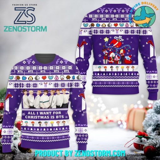 All I Want For Christmas Is BTS 2024 Ugly Sweater